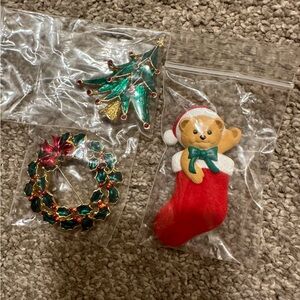 Set of 3 Christmas Broaches